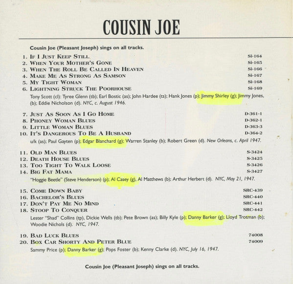 Cousin Joe : The Complete, 1945-1947  Vol. 2 1946-1947 (CD, Comp)