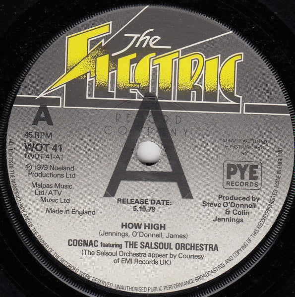 Cognac featuring The Salsoul Orchestra : How High (7", Single, Promo)