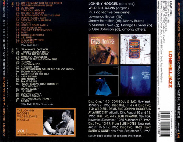 Johnny Hodges / Wild Bill Davis : Con-Soul & Jazz - Wild Bill Is The Boss! (2xCD, Comp, RE)