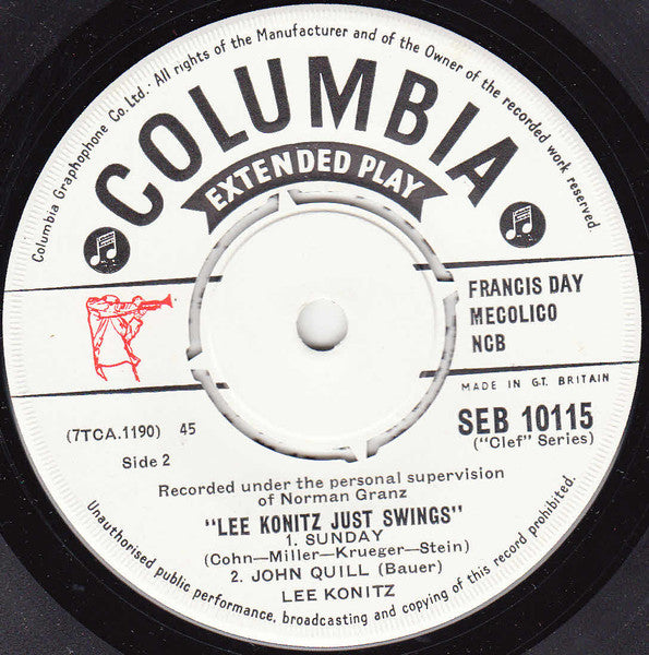 Lee Konitz : Lee Konitz Just Swings (7", EP)