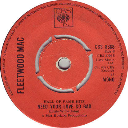 Fleetwood Mac : Albatross / Need Your Love So Bad (7", Single, Mono, 4-p)