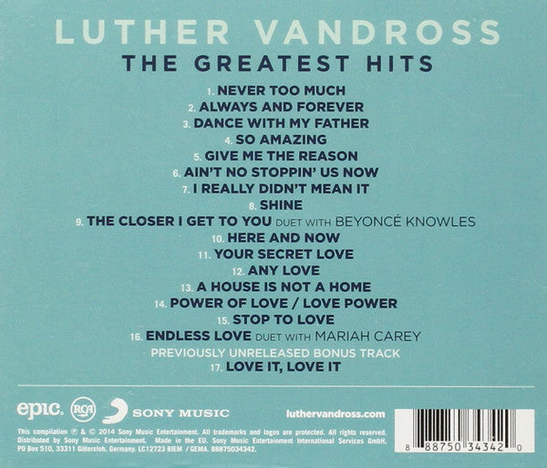Luther Vandross : The Greatest Hits (CD, Comp)
