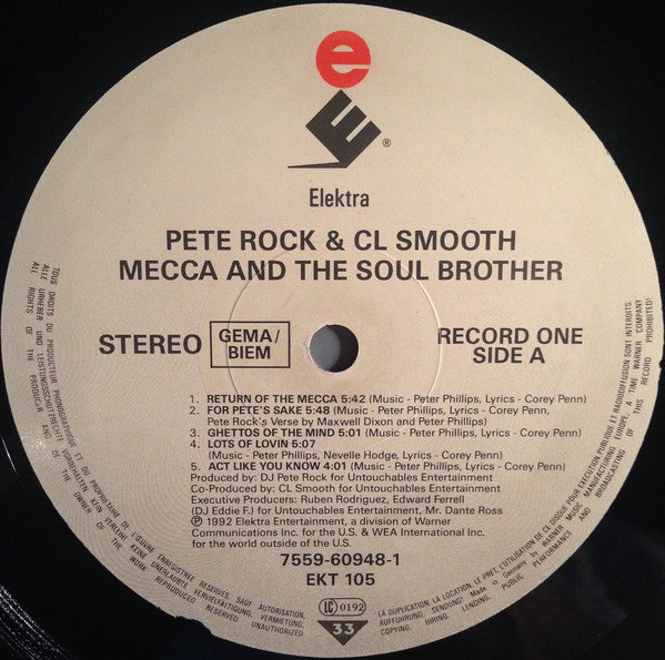 Pete Rock & C.L. Smooth : Mecca And The Soul Brother (2xLP, Album)