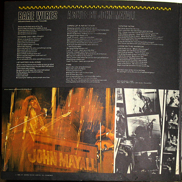 John Mayall's Bluesbreakers* : Bare Wires (LP, Album, Mono)