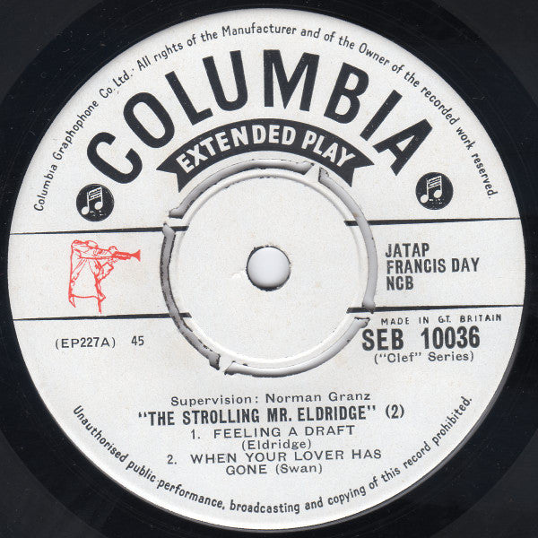 Roy Eldridge, The Oscar Peterson Trio : The Strolling Mr. Eldridge (No. 2) (7", EP)