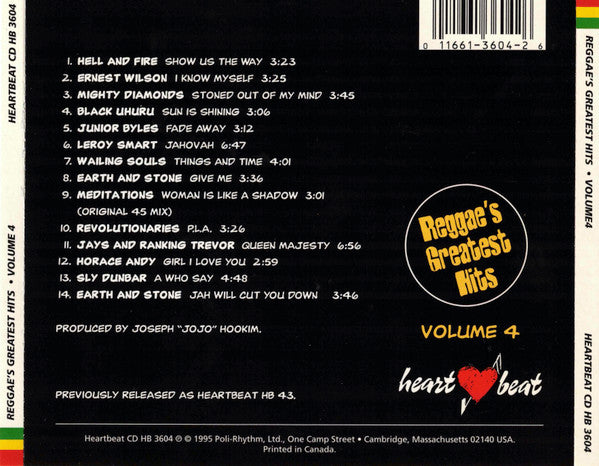 Various : Reggae's Greatest Hits Volume 4 (CD, Comp)