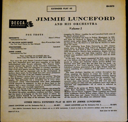 Jimmie Lunceford And His Orchestra : Vol. 1 (7", EP)