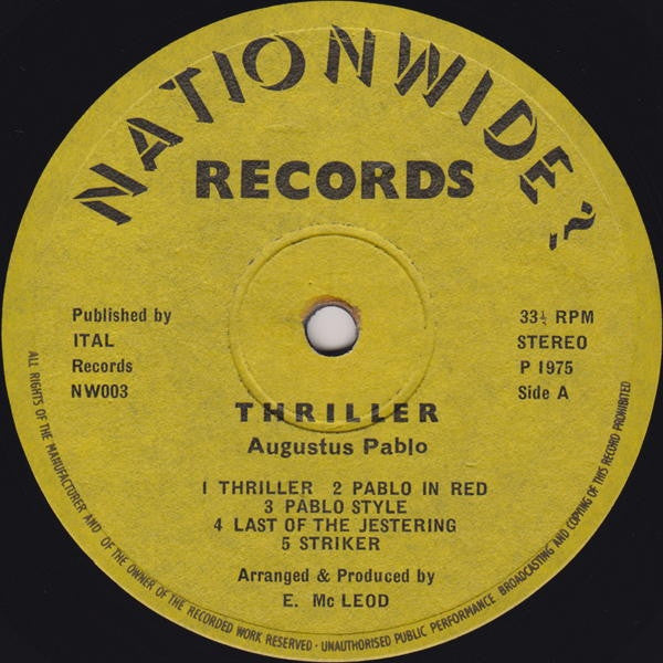 Augustus Pablo : Thriller (LP, Album)