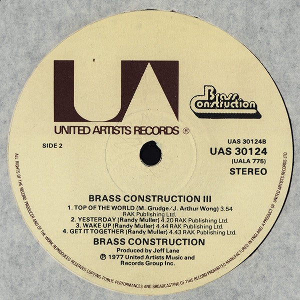 Brass Construction : Brass Construction III (LP, Album)
