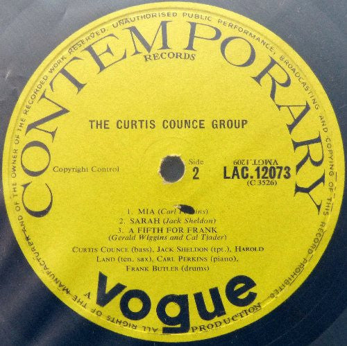 The Curtis Counce Group : The Curtis Counce Group (LP, Album, Mono)