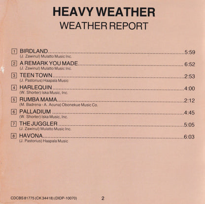 Weather Report : Heavy Weather (CD, Album, RE)