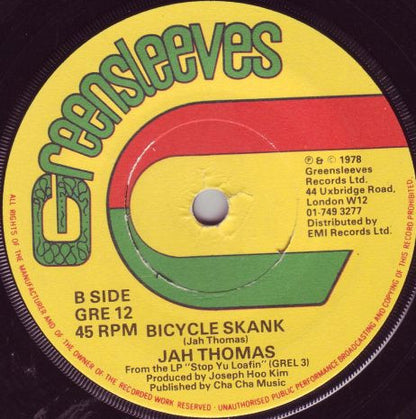 Jah Thomas : Stop Yu Loafin (7", Single)