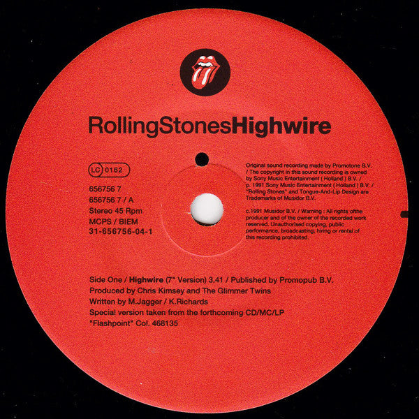 RollingStones* : Highwire (7", Single)