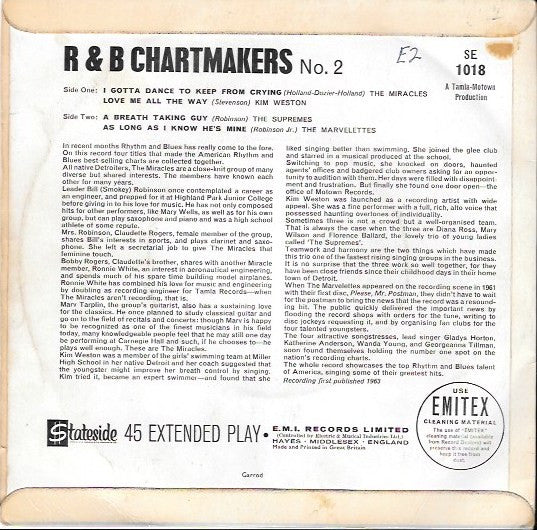 Various : R & B Chartmakers No. 2 (7", EP, Mono)