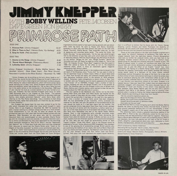 Jimmy Knepper With Bobby Wellins, Pete Jacobsen, Dave Green, Ron Parry : Primrose Path (LP, Album)