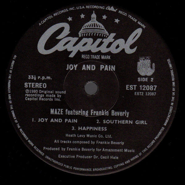 Maze Featuring Frankie Beverly : Joy And Pain (LP, Album)