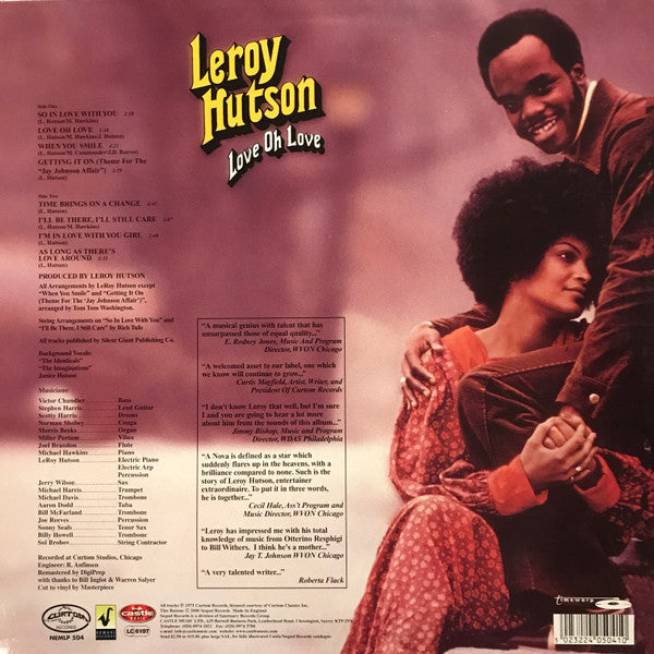 Leroy Hutson : Love Oh Love (LP, Album, RE)
