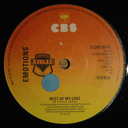 The Emotions : Best Of My Love (7", Single, Lab)