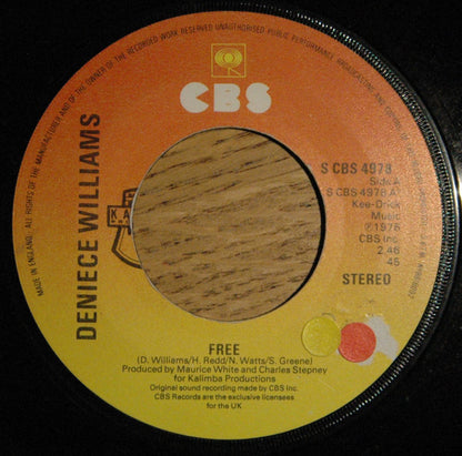 Deniece Williams : Free  (7", Single, Lar)