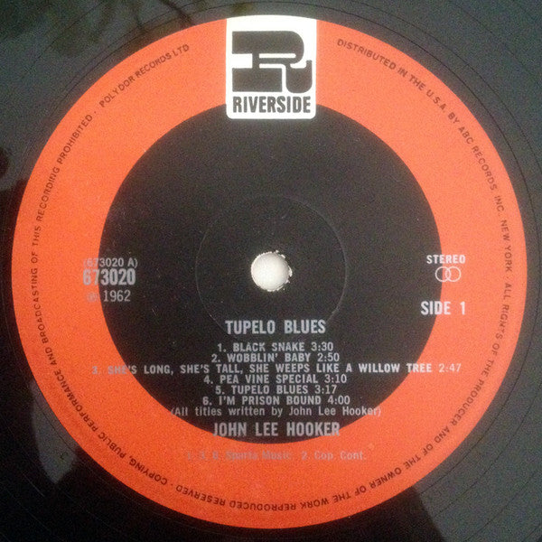 John Lee Hooker : Tupelo Blues (LP, Album, RE)