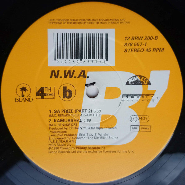 N.W.A* : 100 Miles And Runnin' (12", EP)