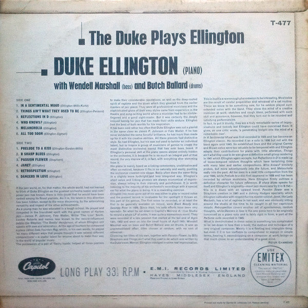 Duke Ellington : The Duke Plays Ellington (LP, Album, Mono)