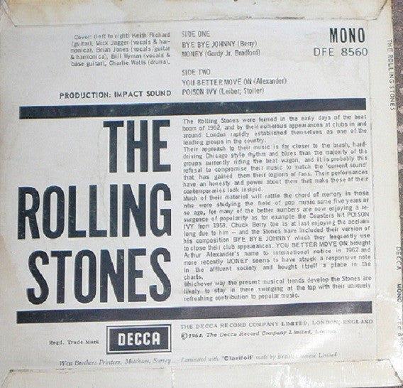 The Rolling Stones : The Rolling Stones (7", EP, Mono)