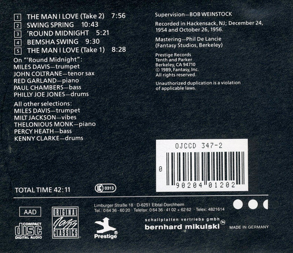 Miles Davis : Miles Davis And The Modern Jazz Giants (CD, Album, Comp, RE)