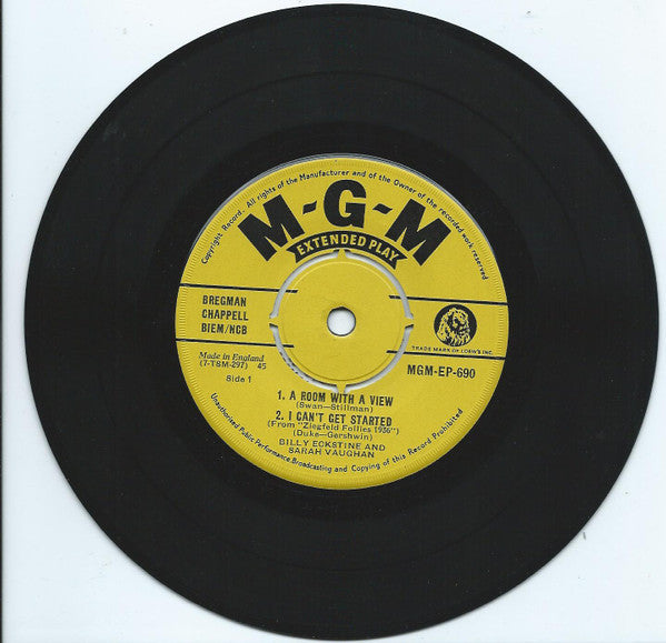 Billy Eckstine and Sarah Vaughan : Billy And Sarah (7", EP)