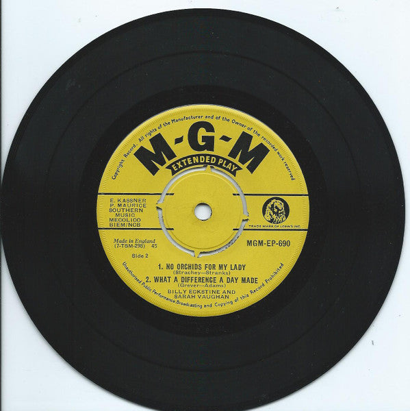 Billy Eckstine and Sarah Vaughan : Billy And Sarah (7", EP)