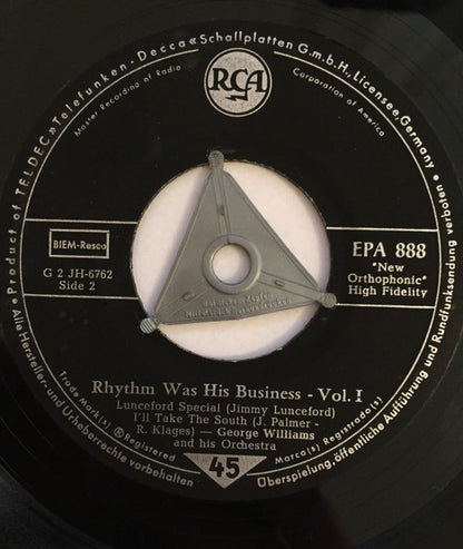George Williams And His Orchestra : Rhythm Was His Business (A Salute To Jimmie Lunceford), Volume 1 (7", EP)