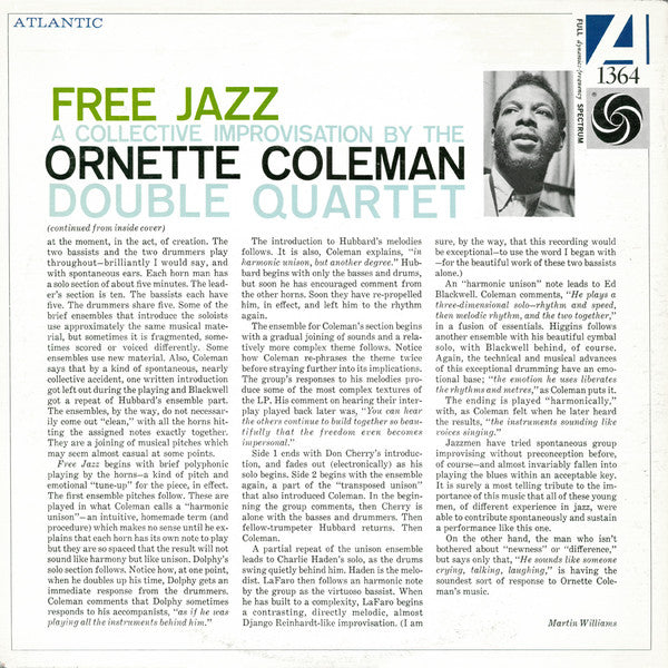 The Ornette Coleman Double Quartet : Free Jazz (A Collective Improvisation) (LP, Album, RE, Gat)