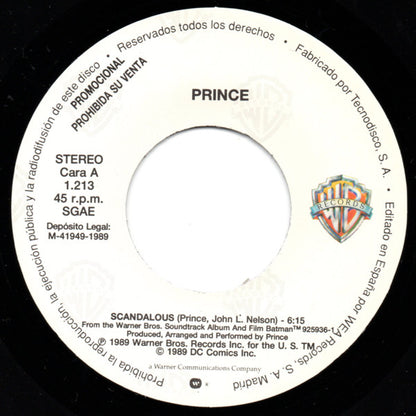 Prince : Scandalous (7", Promo)