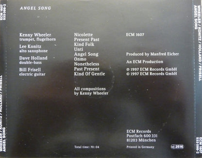 Kenny Wheeler / Lee Konitz / Dave Holland / Bill Frisell : Angel Song (CD, Album)