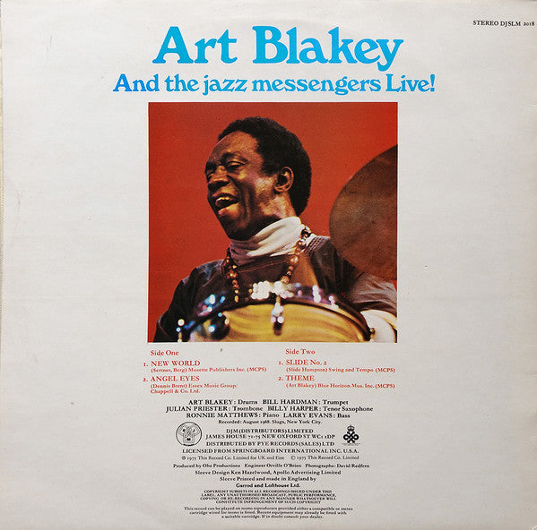 Art Blakey And The "Jazz Messengers"* : Art Blakey & The Jazz Messengers Live!  (LP, Album)