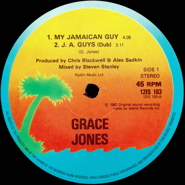 Grace Jones : My Jamaican Guy / J.A. Guys (Dub) (12")