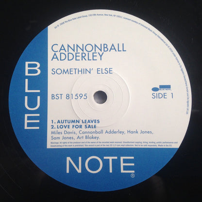 Cannonball Adderley : Somethin' Else (LP, Album, Mono, RE, RM, RP, 180)