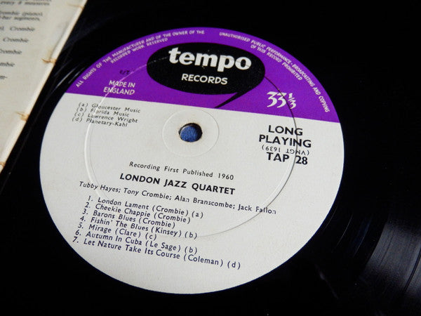 London Jazz Quartet : London Jazz Quartet (LP, Album, Mono)