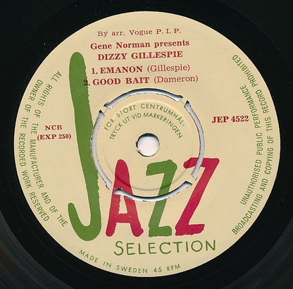 Dizzy Gillespie : Dizzy Gillespie Plays (7", EP)