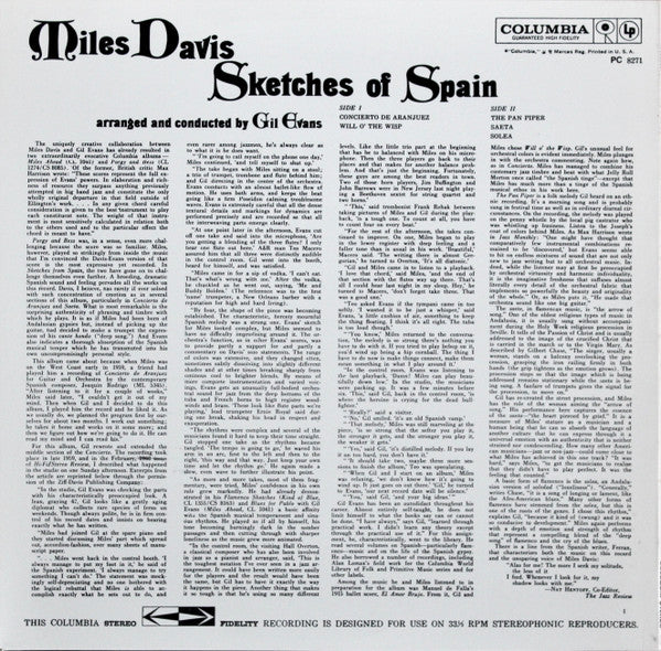 Miles Davis : Sketches Of Spain (LP, Album, RE)