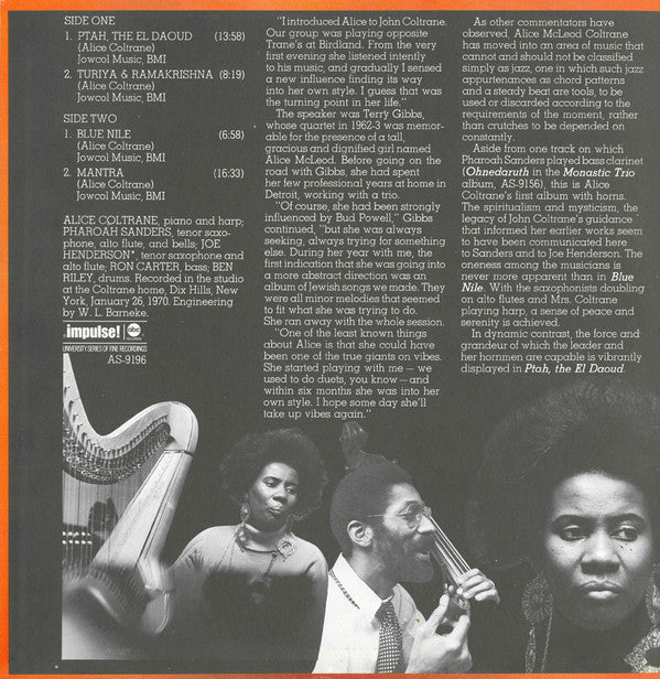 Alice Coltrane Featuring Pharoah Sanders And Joe Henderson : Ptah, The El Daoud (LP, Album, Gat)