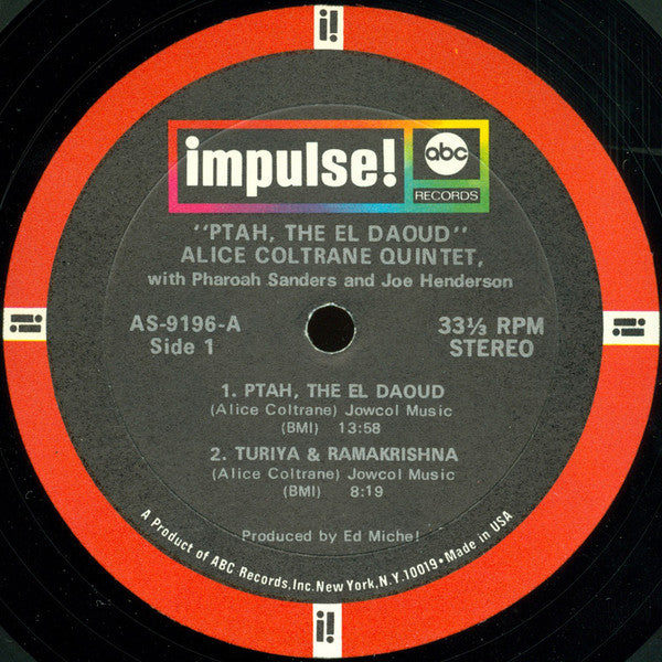 Alice Coltrane Featuring Pharoah Sanders And Joe Henderson : Ptah, The El Daoud (LP, Album, Gat)