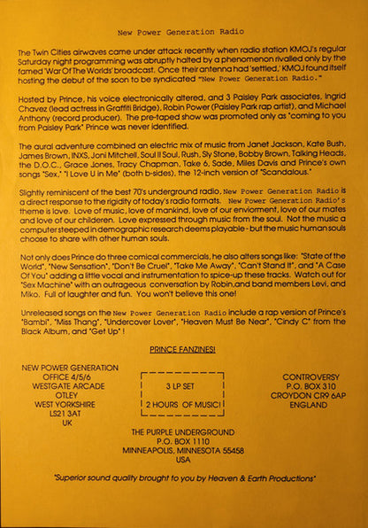 Various : Prince New Power Generation Radio Show (3xLP, Comp, Unofficial)