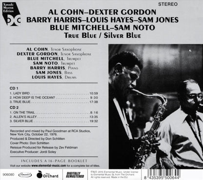 Al Cohn, Dexter Gordon, Barry Harris (2), Louis Hayes, Sam Jones, Blue Mitchell, Sam Noto : True Blue / Silver Blue (2xCD, Comp, RM)