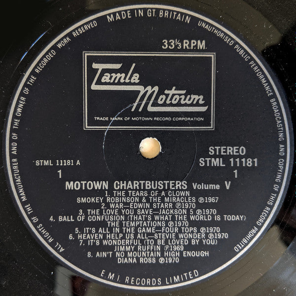 Various : Motown Chartbusters Vol.5 (LP, Comp)
