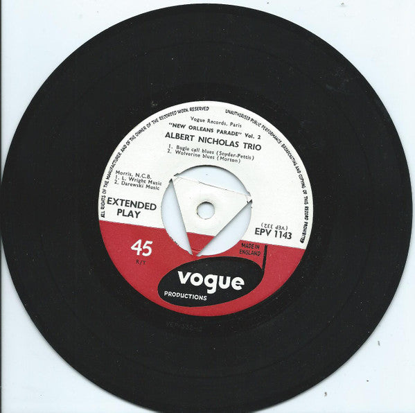 Albert Nicholas And His Orchestra : New Orleans Parade Vol 2 (7", EP)