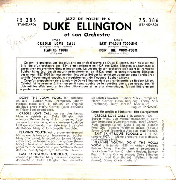 Duke Ellington : Creole Love Call (7", EP, Comp)