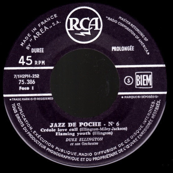 Duke Ellington : Creole Love Call (7", EP, Comp)