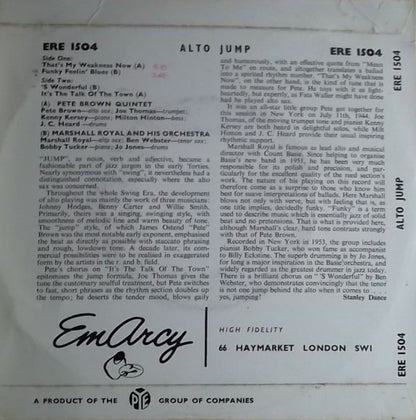 Pete Brown (2), Marshall Royal : Alto Jump (7", EP)