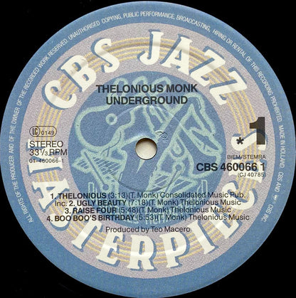 Thelonious Monk : Underground (LP, Album, RE, RM)
